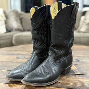 Black Leather Nocona Cowboy Boots